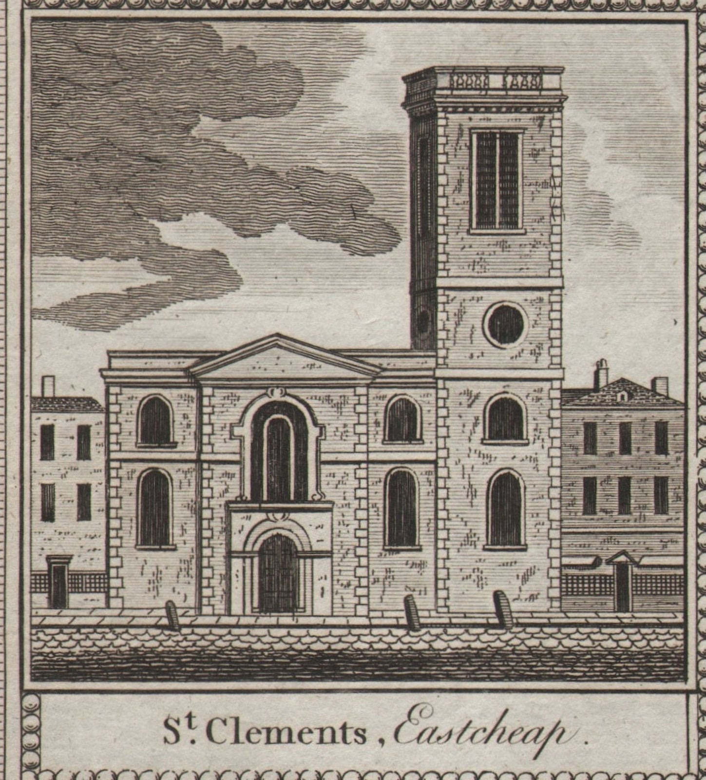St. Clements, Eastcheap. City of London Wren church. SMALL. THORNTON 1784
